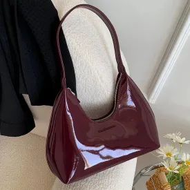 Women's Bag Patent Leather Tote Bag Versatile Fashion Shoulder Bag Satchel Hobo Bag Brand Designer Zipper Small Handbags