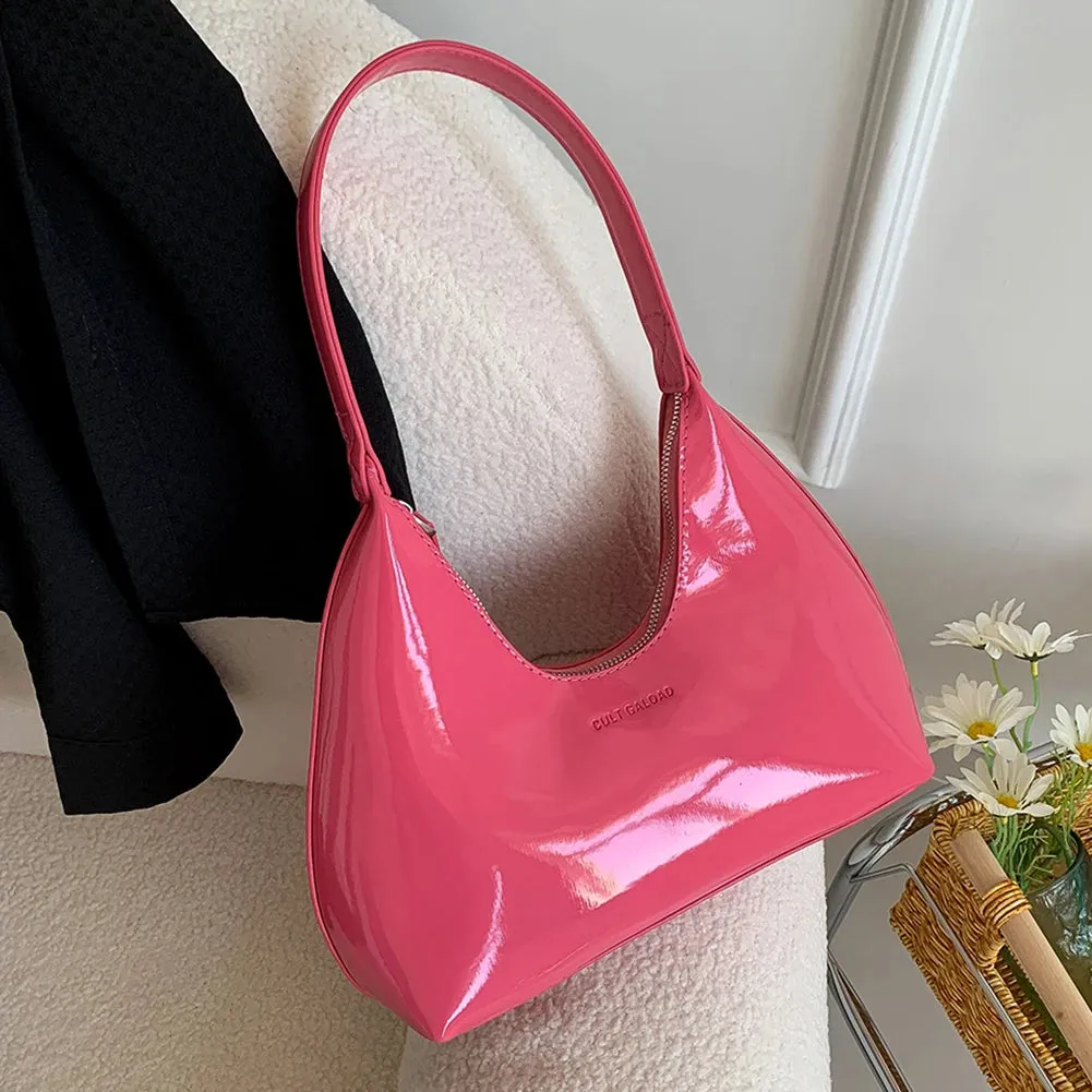 Women's Bag Patent Leather Tote Bag Versatile Fashion Shoulder Bag Satchel Hobo Bag Brand Designer Zipper Small Handbags