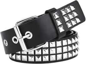 Women's Faux Leather Belt Punk Rock Pyramid Stud Goth Style Spiked Casual Fashion Thick Gothic Studded Belts