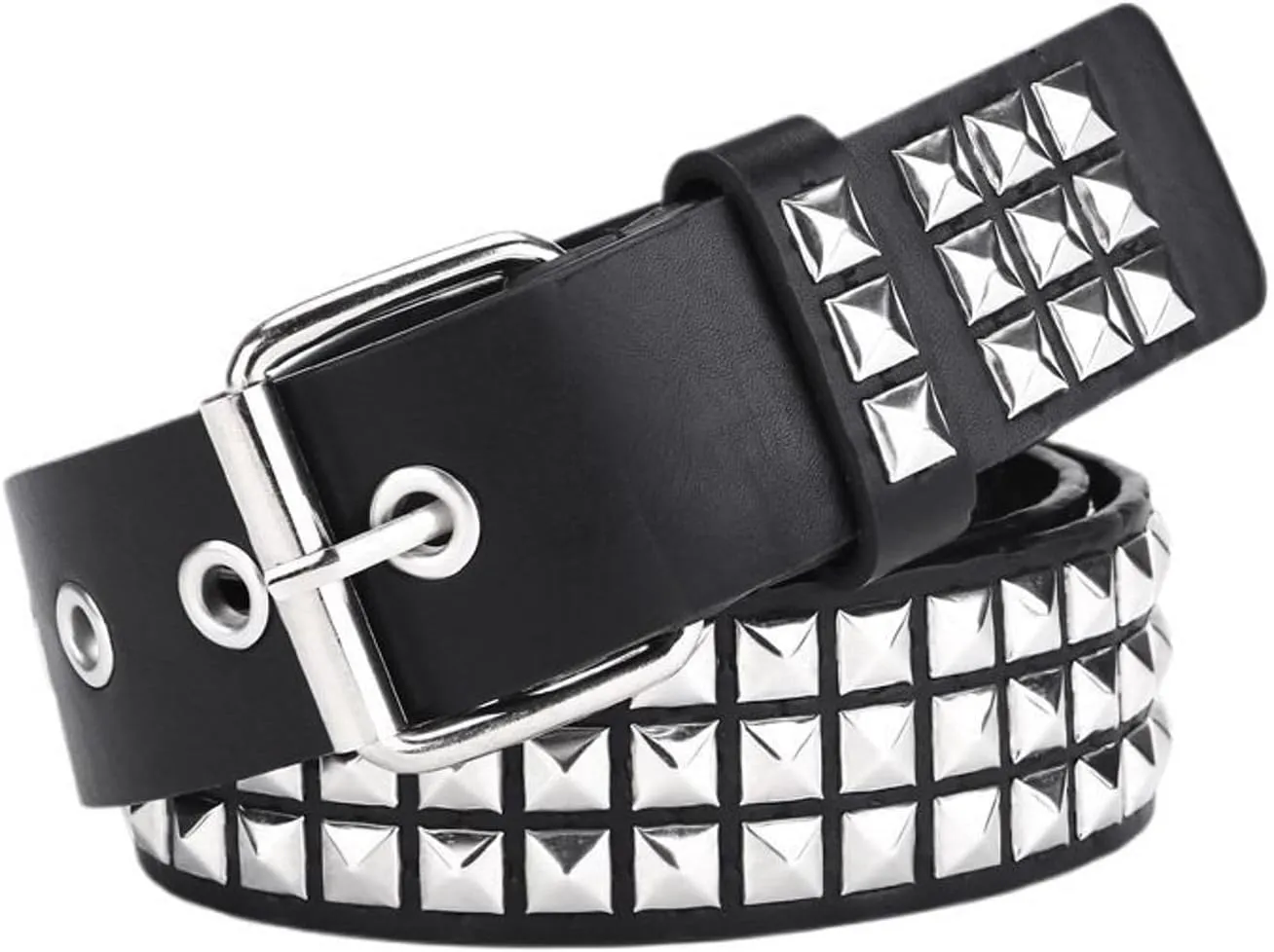 Women's Faux Leather Belt Punk Rock Pyramid Stud Goth Style Spiked Casual Fashion Thick Gothic Studded Belts