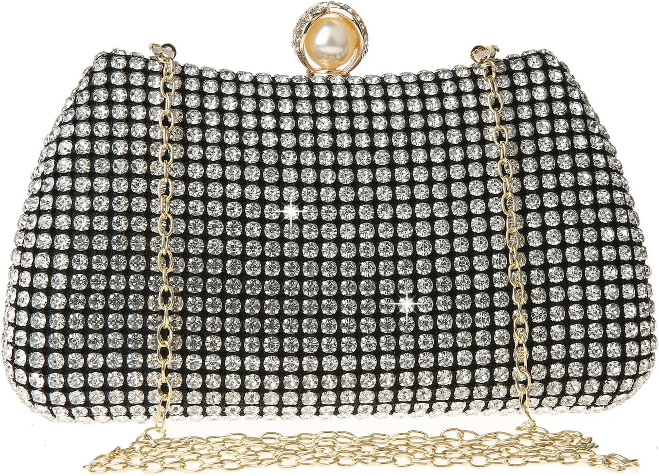 Womens Sparkly Rhinestone Crystal Clutch Glitter Sequin Evening Bag Purse Handbag for Bridal Wedding Party Prom
