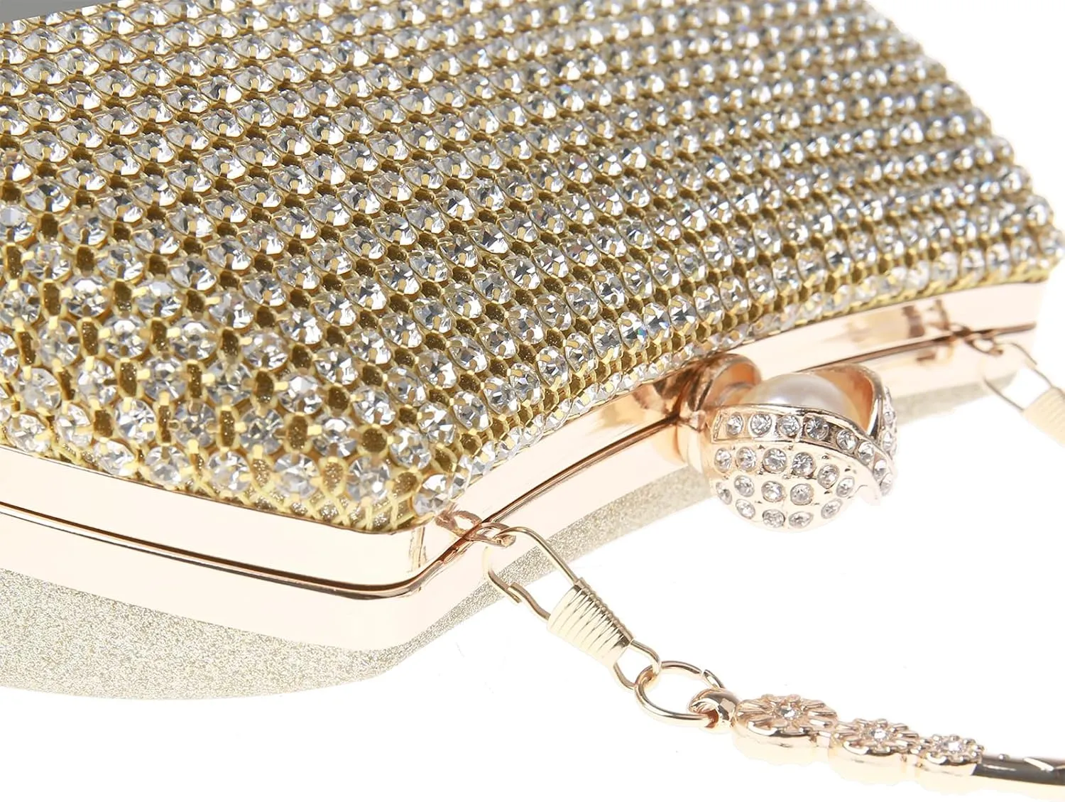 Womens Sparkly Rhinestone Crystal Clutch Glitter Sequin Evening Bag Purse Handbag for Bridal Wedding Party Prom