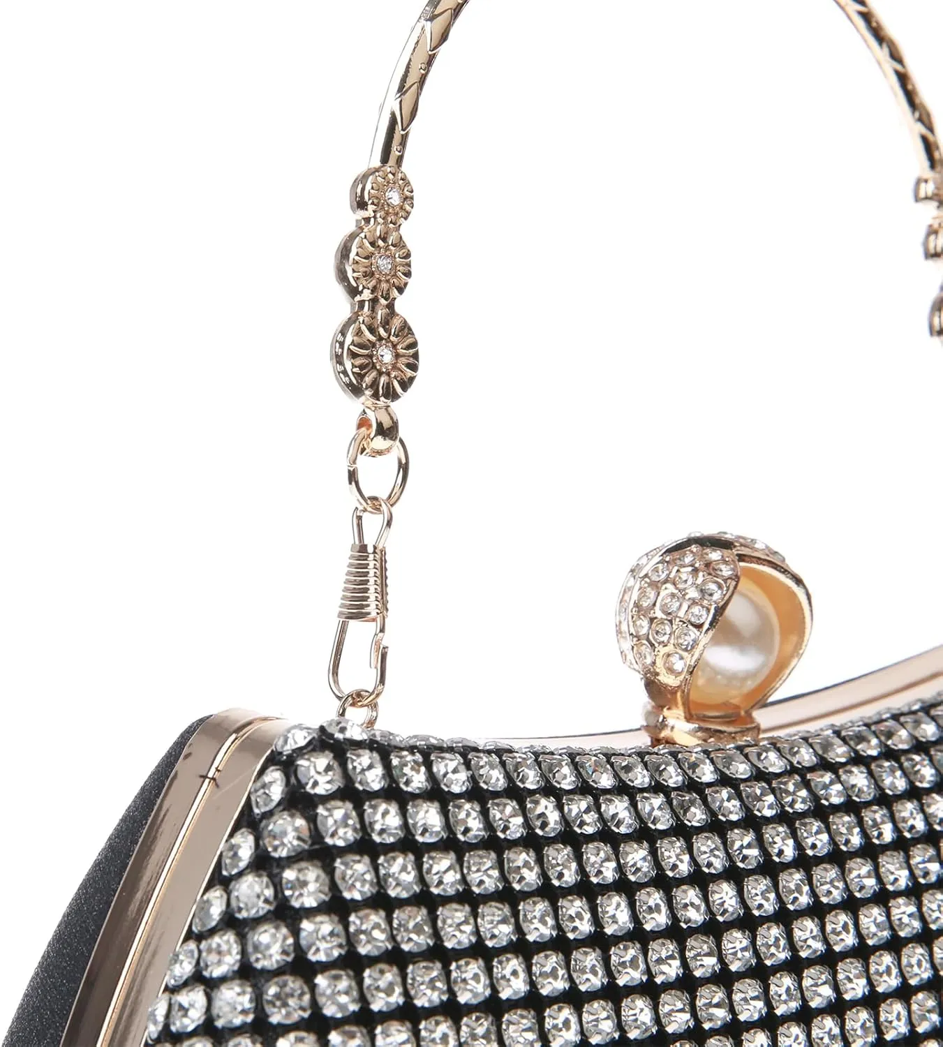 Womens Sparkly Rhinestone Crystal Clutch Glitter Sequin Evening Bag Purse Handbag for Bridal Wedding Party Prom