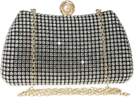 Womens Sparkly Rhinestone Crystal Clutch Glitter Sequin Evening Bag Purse Handbag for Bridal Wedding Party Prom